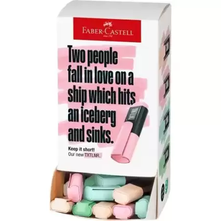 154201 FABER CASTELL MARCADOR TEXTLINER SURTIDO PASTEL EXPOSITOR CARTÓN 60 UD