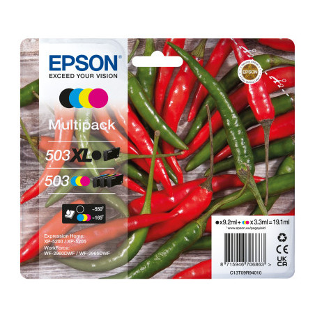 C13T09R94020 EPSON Tinta 4 colores Multipack 503XL Negro/ 503 Std CMY