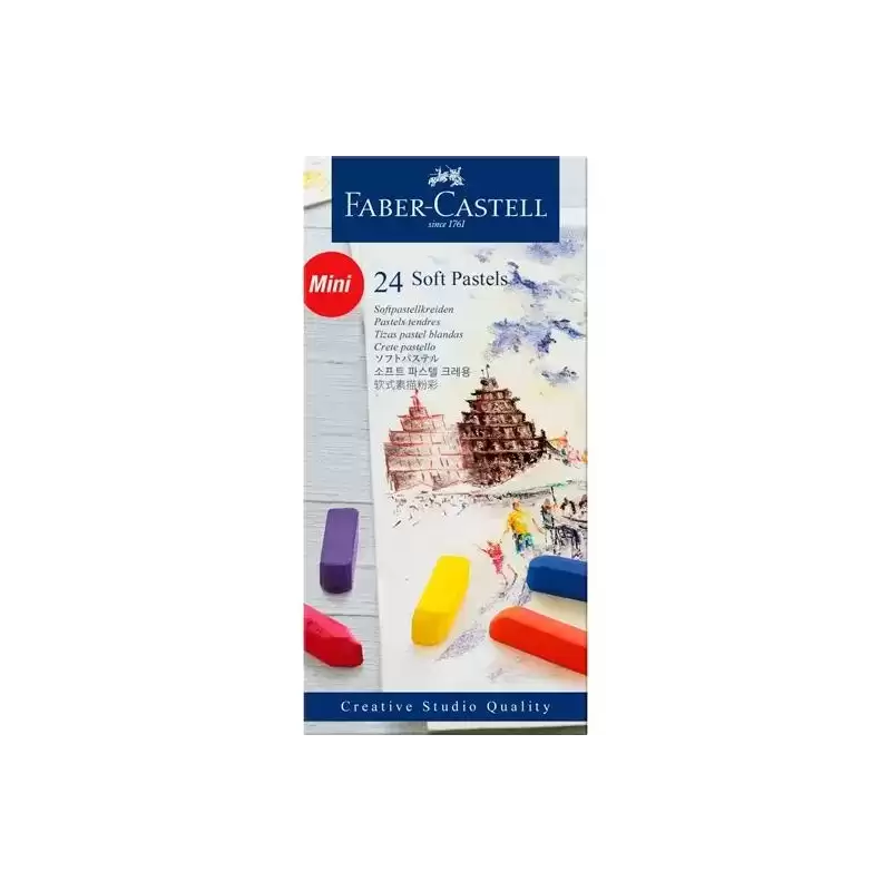 128224 FABER CASTELL TIZAS PASTELES BLANDAS MINI ESTUCHE 24U C/SURTIDOS