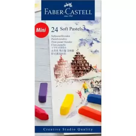 128224 FABER CASTELL TIZAS PASTELES BLANDAS MINI ESTUCHE 24U C/SURTIDOS