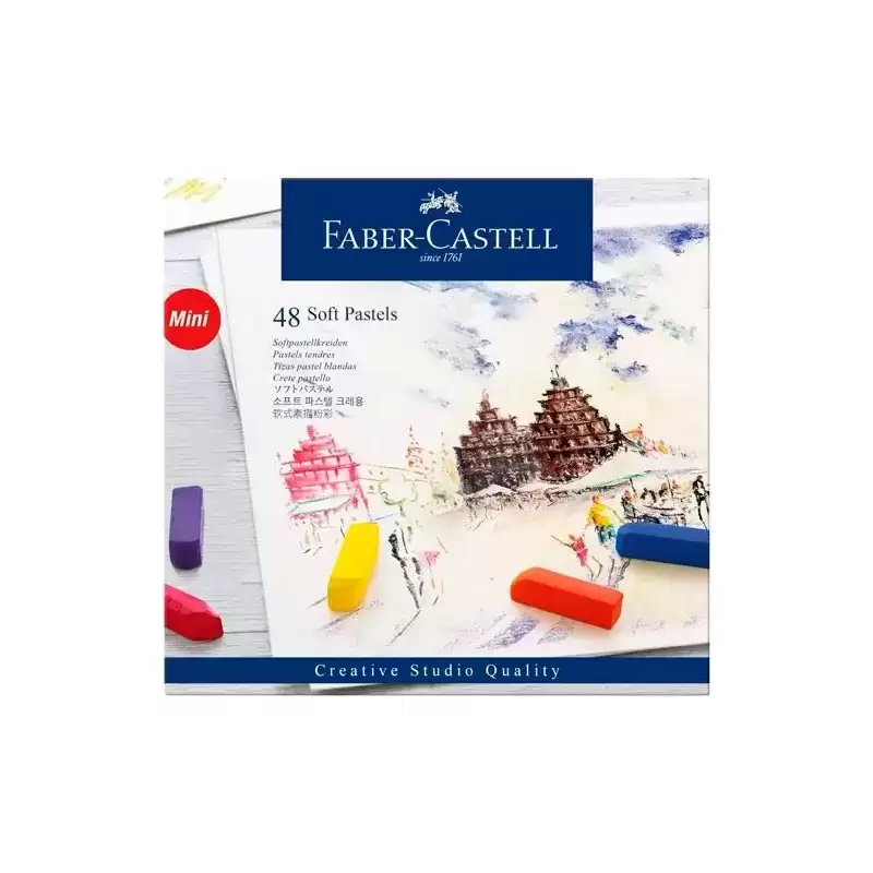 128248 FABER CASTELL TIZAS PASTELES BLANDAS MINI ESTUCHE 48U C/SURTIDOS