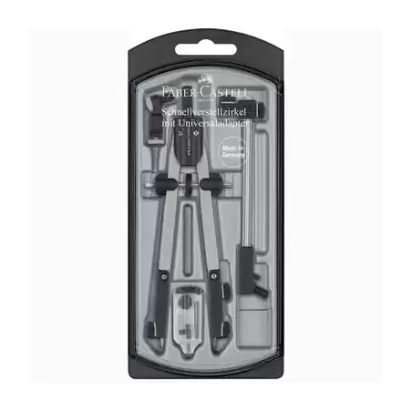 174045 FABER CASTELL COMPÁS DE AJUSTE RÁPIDO ADAPTADOR UNIVERSAL ALARGADERA Y ACCESORIOS