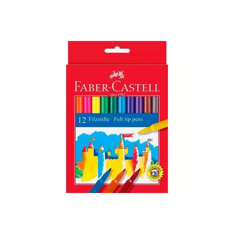 554201 FABER CASTELL ROTULADORES STANDARD COLORES SURTIDOS ESTUCHE 12 UD
