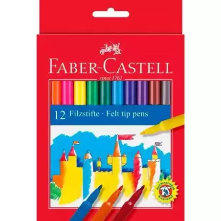 554201 FABER CASTELL ROTULADORES STANDARD COLORES SURTIDOS ESTUCHE 12 UD