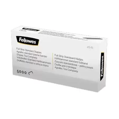 5117501 FELLOWES GRAPAS DE CARGA COMPLETA 26/6 PLATA CAJA DE 5000