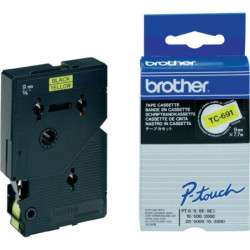 TC691 BROTHER Cinta laminada amarillo/negro 9mm