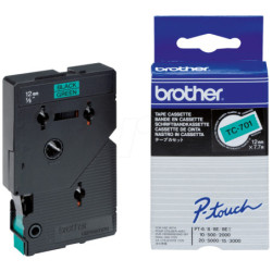 TC701 BROTHER Cinta laminada verde/negro 12mm