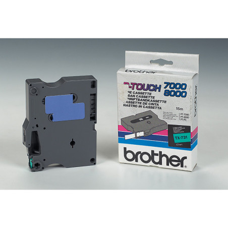 TX731 BROTHER Cinta laminada Verde / negro 12 mm