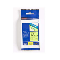 TZEC31 BROTHER Cinta laminada  Amarillo fluorescente / negro 12mm