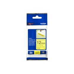 TZES631 BROTHER Cinta laminada Amarillo / negro (Superadhesiva) 12mm