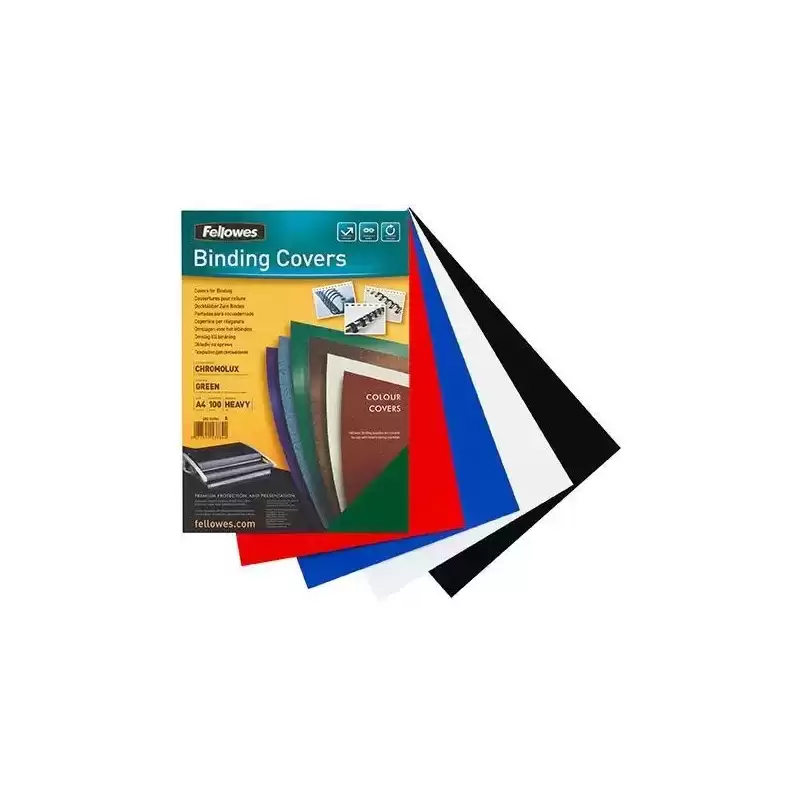 5135701 FELLOWES TAPAS ENCUADERNACIÓN CARTÓN GOFRADO 750GR A4 PAQUETE 50 UD NEGRO