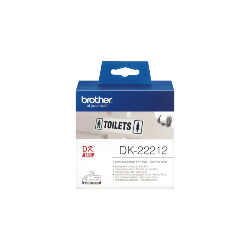 DK22212 BROTHER Rollo de Cinta de Pelicula Plastica Continua Blanca de 62mm x 15