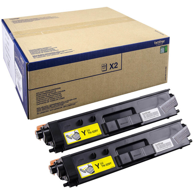 TN329YTWIN BROTHER Toner Amarillo PACK2  HLL8350CDW  6K