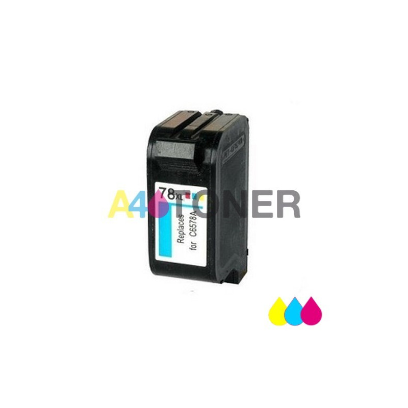 Cartucho de tinta remanufacturado alternativo HP78 compatible al cartucho original HP C6578A-C6578D ( Nº78 ) Tricolor