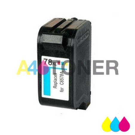 Cartucho de tinta remanufacturado alternativo HP78 compatible al cartucho original HP C6578A-C6578D ( Nº78 ) Tricolor