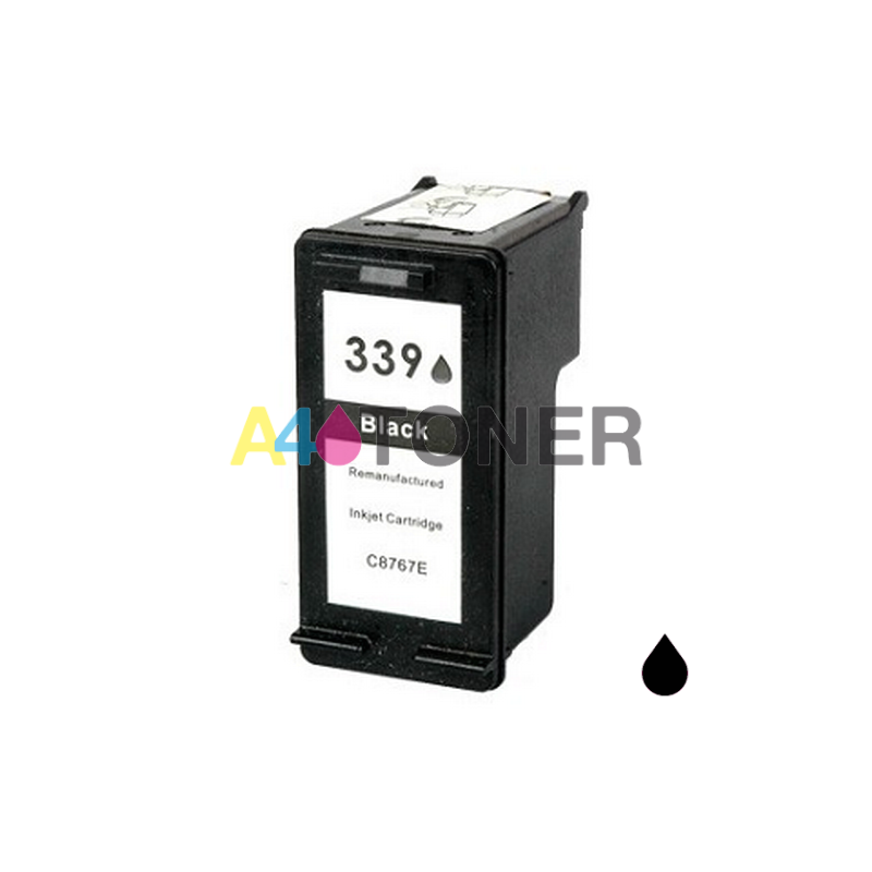 Cartucho de tinta remanufacturado HP339 negro compatible con C8767EE sustituye al cartucho original  C8767EE