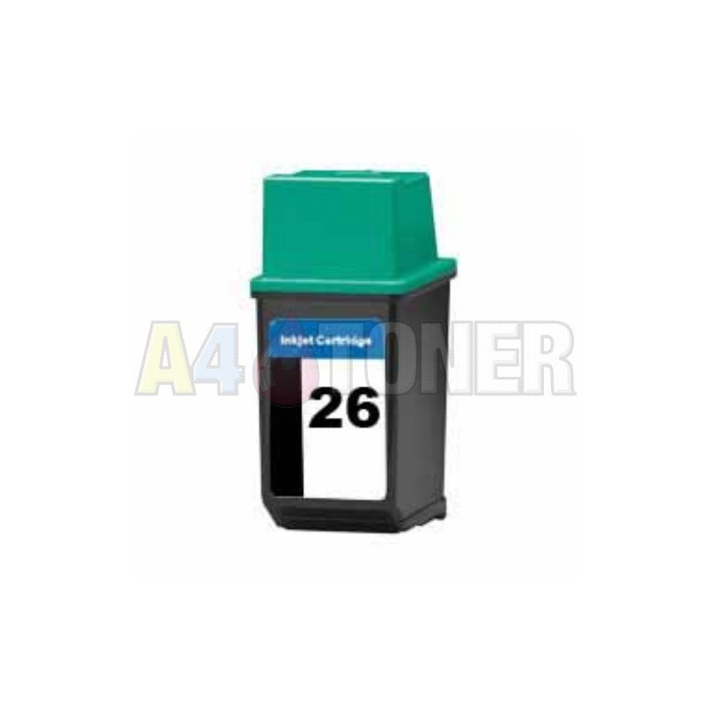 Cartucho de tinta remanufacturado alternativo HP26 compatible al cartucho original HP 51626A ( Nº 26 )