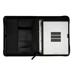 5090260 FINOCAM PORTADOCUMENTOS ANDREA CREMALLERA CON ANILLAS A4 PIEL NEGRO