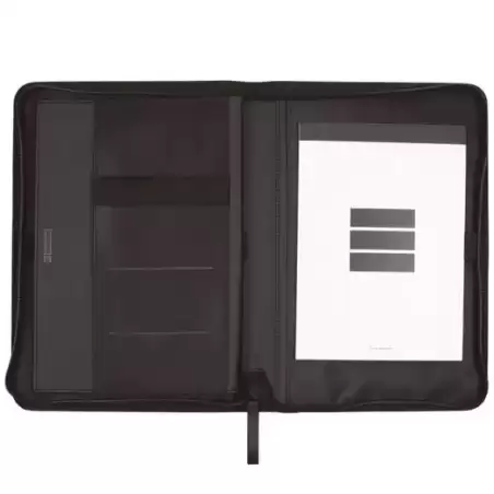 5098301 FINOCAM PORTADOCUMENTOS CREMALLERA A5 NOPAL NEGRO