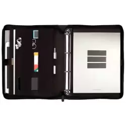 5398360 FINOCAM PORTADOCUMENTOS SERIE 00 CREMALLERA CON ANILLAS A4 MOD. J964 POLIÉSTER NEGRO