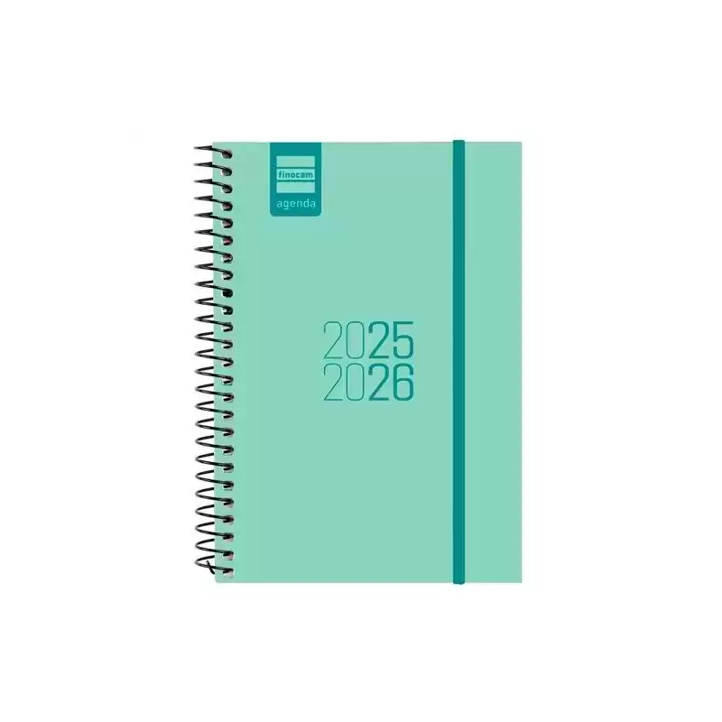 633480126 FINOCAM AGENDA PARA ESTUDIANTES ESPIRAL E8 - 120X171MM SVH TURQUESA 2025-2026
