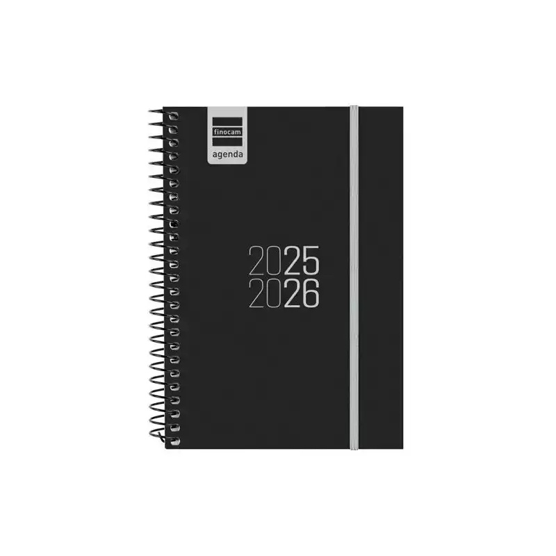 633486026 FINOCAM AGENDA PARA ESTUDIANTES ESPIRAL E8 - 120X171MM SVH NEGRO 2025-2026