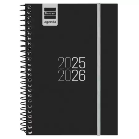 633486026 FINOCAM AGENDA PARA ESTUDIANTES ESPIRAL E8 - 120X171MM SVH NEGRO 2025-2026