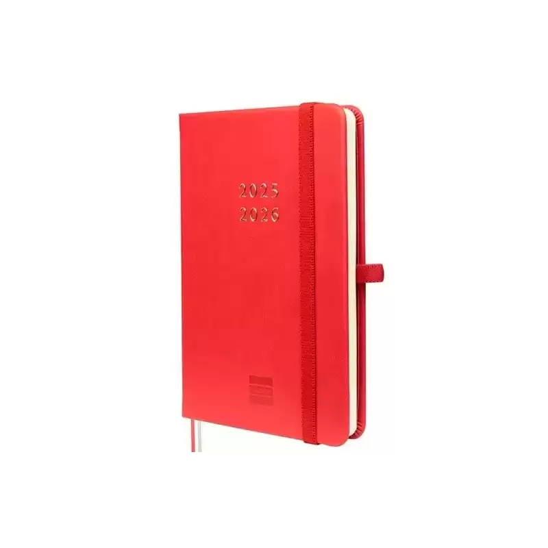 636101326 FINOCAM AGENDA MÍNIMAL 18 MESES M3 SVH CIERRE C/GOMA TAPA DURA ROJO 2025-2026