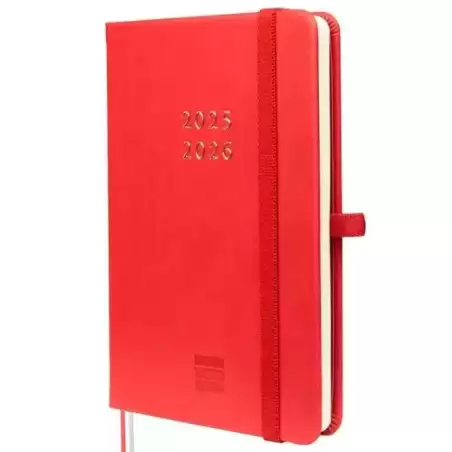 636101326 FINOCAM AGENDA MÍNIMAL 18 MESES M3 SVH CIERRE C/GOMA TAPA DURA ROJO 2025-2026