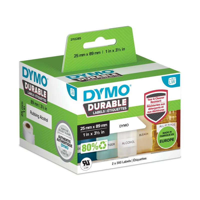 2112285 DYMO Etiqueta LW DURABLE 1" X 3-1/2" (25MM X 89MM) Papel blanco