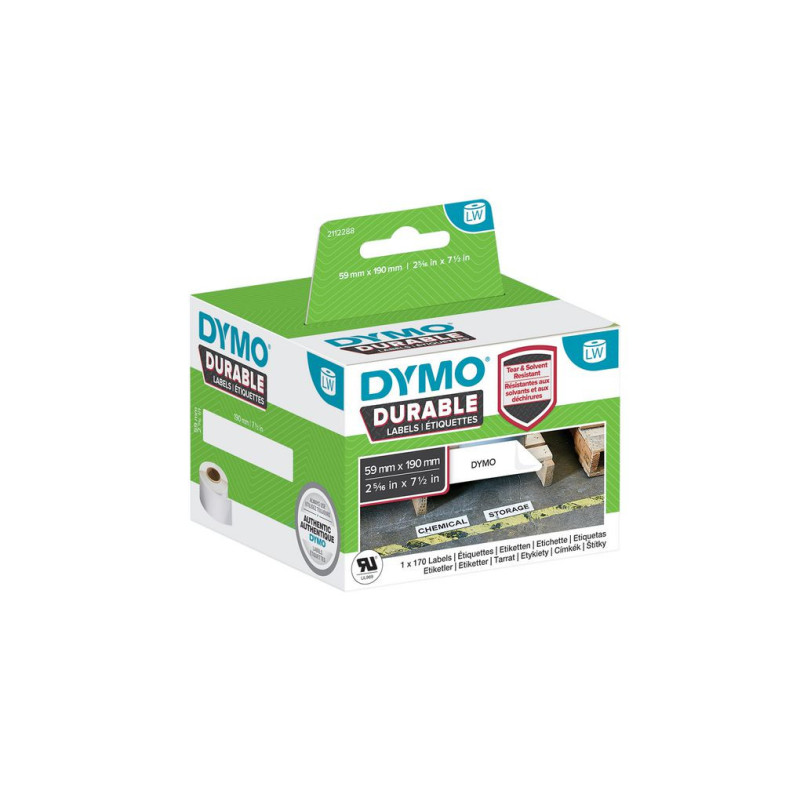 2112288 DYMO Etiqueta LW DURABLE 2-5/16 "X 7-1/2" (59MM X 190M) Papel blanco