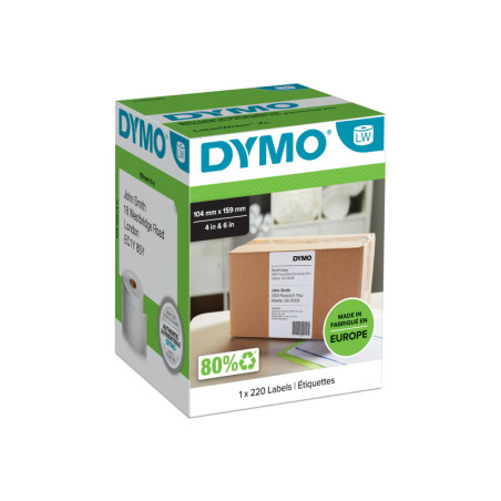 S0904980 DYMO Etiqueta LW envío 104x159 mm blanca para impresoras 4xl/5xl rollo de 220