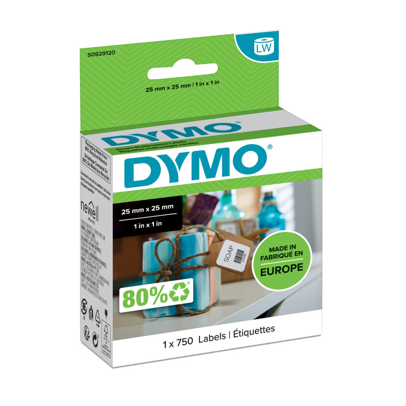 S0929120 DYMO Etiqueta LW 1 rollo de etiquetas cuadradas de papel (750) Papel blanco