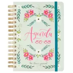 647020126 FINOCAM AGENDA THE FLOWER JOURNAL ESPIRAL DOBLE E10 - 155X212MM 1DP TAPA DURA VERDE 2025-2026
