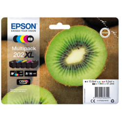 C13T02G74010 EPSON Multipack 5-colours 202XL Claria Premium Ink KIWI