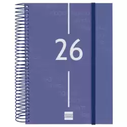 741101026 FINOCAM AGENDA ESPIRAL YEAR E10-155X212MM 1DP TAPA PP AZUL 2026