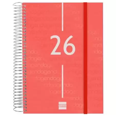 741103026 FINOCAM AGENDA ESPIRAL YEAR E10-155X212MM 1DP TAPA PP ROJO 2026