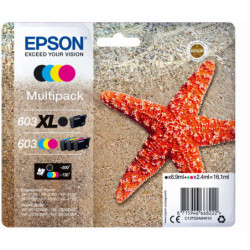 C13T03A94020 EPSON tinta MultiPack Std/XL Estrella de mar 4 tintas 603 XL negro/Std. CMY RF / AM Multi