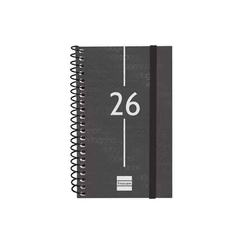 741426026 FINOCAM AGENDA ESPIRAL YEAR E3-79X127MM SVH TAPA PP NEGRO 2026