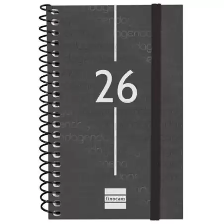 741426026 FINOCAM AGENDA ESPIRAL YEAR E3-79X127MM SVH TAPA PP NEGRO 2026