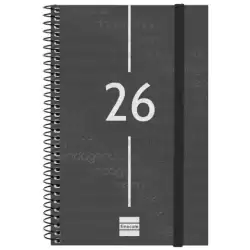 741446026 FINOCAM AGENDA ESPIRAL YEAR E5-117X181MM SVH TAPA PP NEGRO 2026