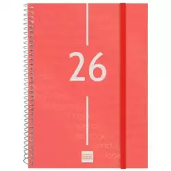 741453026 FINOCAM AGENDA ESPIRAL YEAR E10-155X212MM SVH TAPA PP ROJO 2026