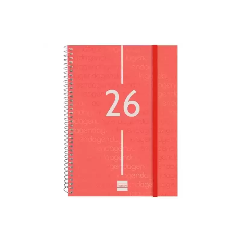741453026 FINOCAM AGENDA ESPIRAL YEAR E10-155X212MM SVH TAPA PP ROJO 2026