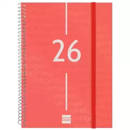 741453026 FINOCAM AGENDA ESPIRAL YEAR E10-155X212MM SVH TAPA PP ROJO 2026