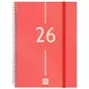 741453026 FINOCAM AGENDA ESPIRAL YEAR E10-155X212MM SVH TAPA PP ROJO 2026