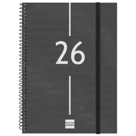 741456026 FINOCAM AGENDA ESPIRAL YEAR E10-155X212MM SVH TAPA PP NEGRO 2026