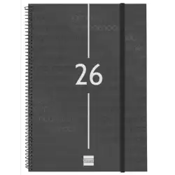 741466026 FINOCAM AGENDA ESPIRAL YEAR E40-210X297MM SVH TAPA PP NEGRO 2026