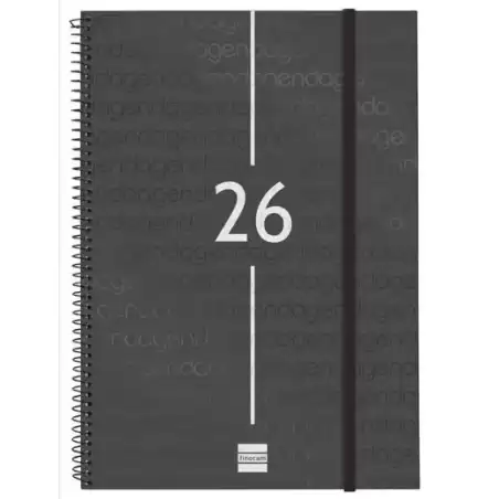 741466026 FINOCAM AGENDA ESPIRAL YEAR E40-210X297MM SVH TAPA PP NEGRO 2026