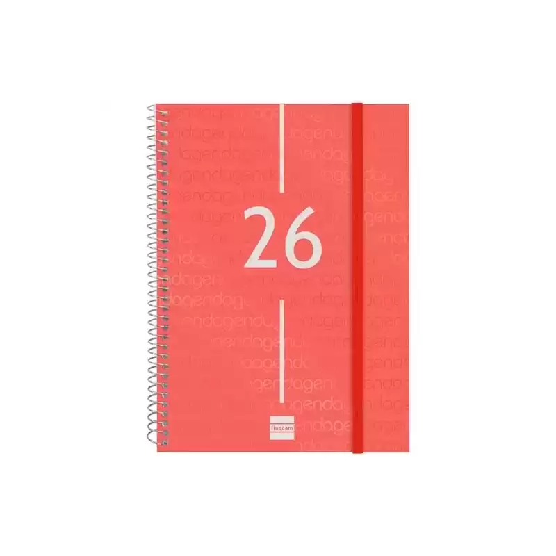 742033026 FINOCAM AGENDA ESPIRAL YEAR E10-155X212MM SVV TAPA PP ROJO 2026