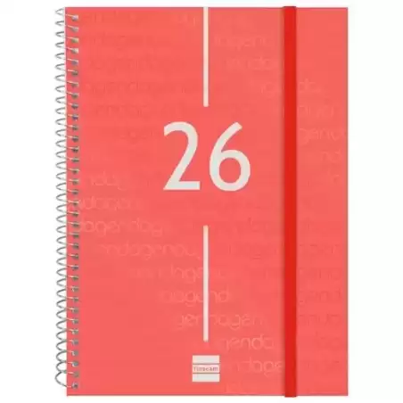 742033026 FINOCAM AGENDA ESPIRAL YEAR E10-155X212MM SVV TAPA PP ROJO 2026